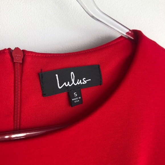 NWT LULU’S Red chic stretchy dress small s - Picture 8 of 8